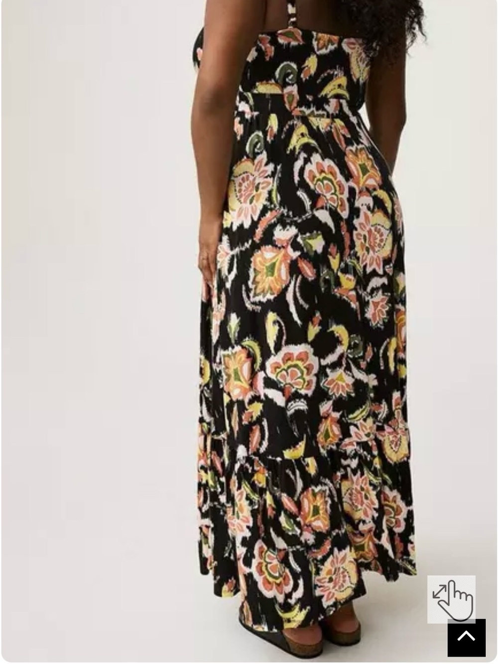 Torrid Floral A-Line Maxi Dress W/ Pockets in Bella Jaco Deep Black Size 1 - Picture 2 of 11